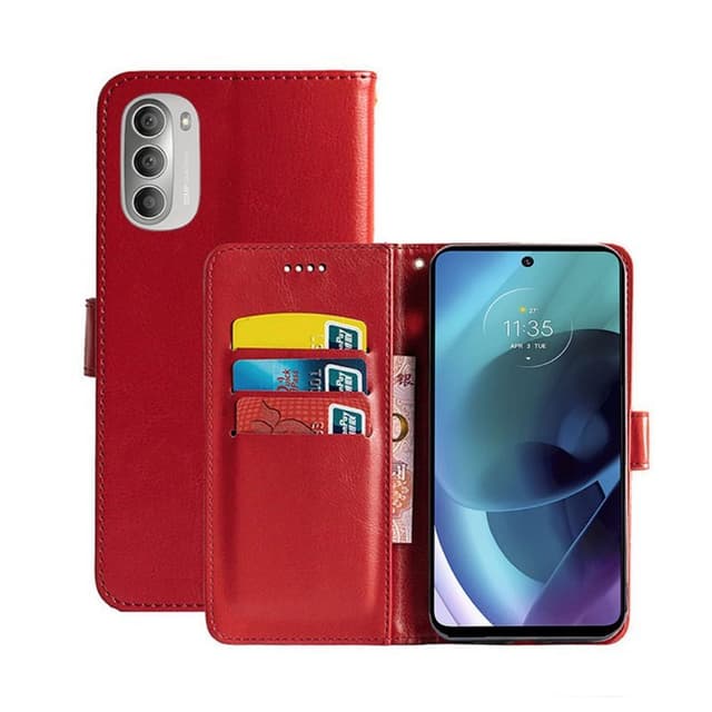 Motorola Moto G71 5G Lompakkokotelo 3-kortti  - punainen