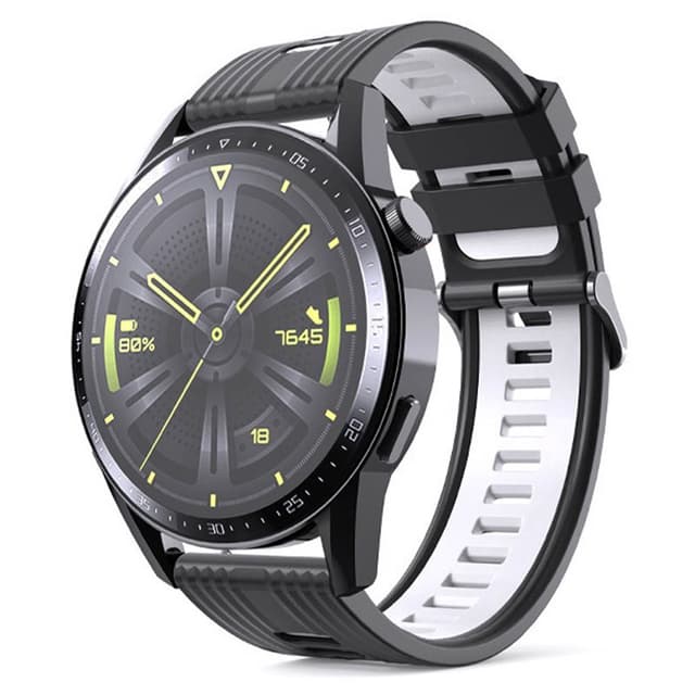 Twin RIB Armbånd Huawei Watch GT3 (46mm) - Sort/hvid
