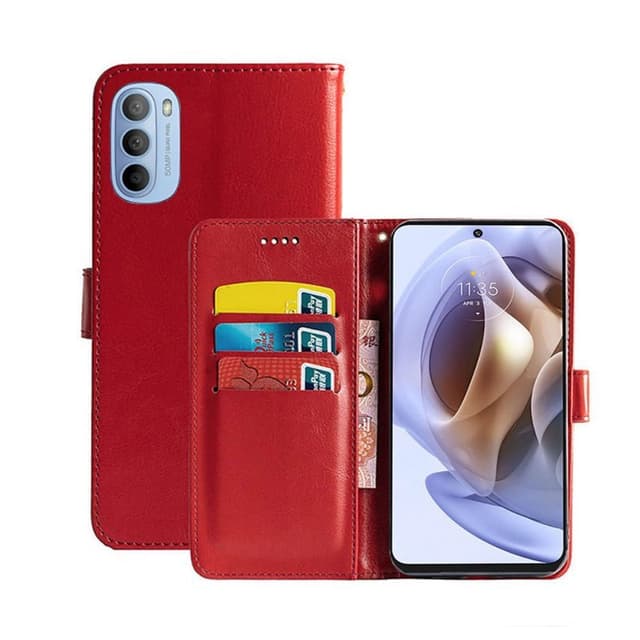 Wallet Cover 3-kort Motorola Moto G31  - rød