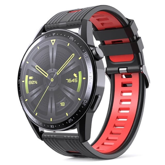Twin RIB Armbånd Huawei Watch GT3 (46mm) - Svart/rød