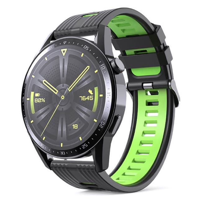 Twin RIB Rannekoru Huawei Watch GT3 (46mm) - Musta/kalkki