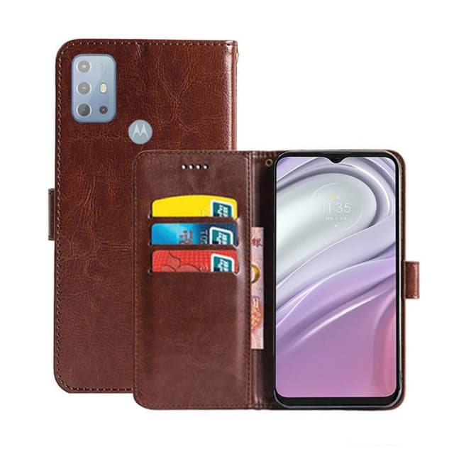 Lompakkokotelo 3-kortti Motorola Moto G20  - ruskea