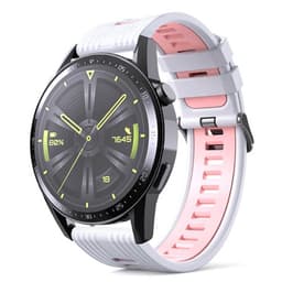 Twin RIB Armband Huawei Watch GT3 (46mm) - Vit/rosa