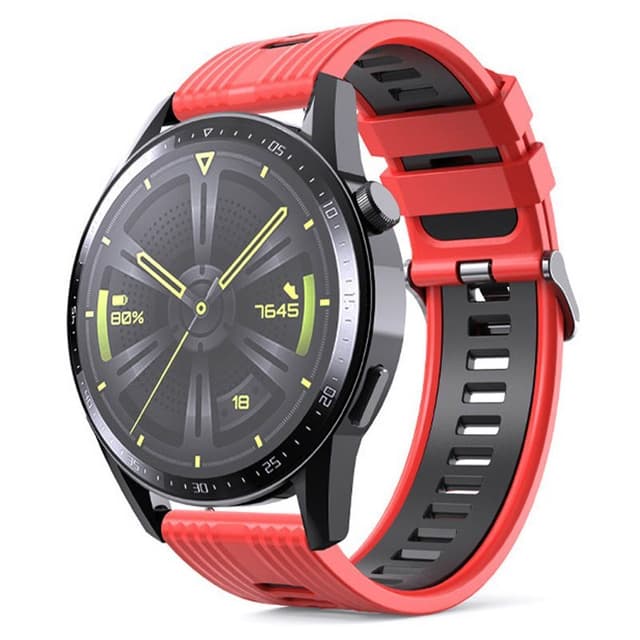 Twin RIB Armbånd Huawei Watch GT3 (46mm) - Rød/sort
