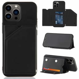 Vegan Leather iPhone 13 Pro Max Lommebokveske - Svart
