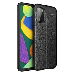 Samsung Galaxy A03s TPU skal Litchi Texture - Svart