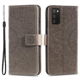 SKALO Samsung A02s / A03s Mandala lompakkokotelo - Harmaa