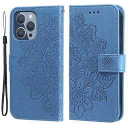 SKALO iPhone 13 Pro Mandala lompakkokotelo - Sininen
