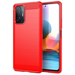 SKALO Xiaomi 11T/11T Pro Armor Carbon Stødsikker TPU-cover - Rød