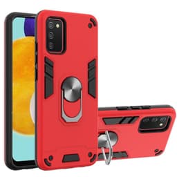 SKALO Samsung A02s / A03s Armor Hybrid metal ring cover - Rød