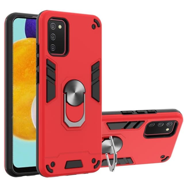 SKALO Samsung A02s / A03s Armor Hybrid metal ring cover - Rød