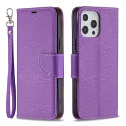 SKALO iPhone 13 Pro Max Premium Litchi Plånbok - Lila