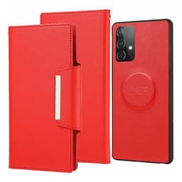 SKALO Samsung A52/A52s DOLIZMA 2 in 1 magneettinen lompakkokotelo - Punainen