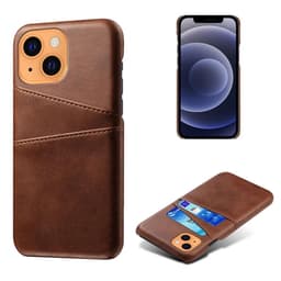 SKALO iPhone 13 PU-nahkainen Korttikotelo - Tummanruskea