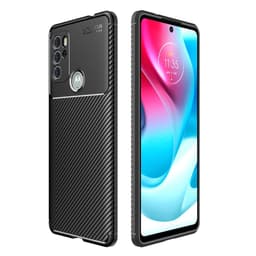 SKALO Moto G60S Carbon Fiber TPU cover - Sort