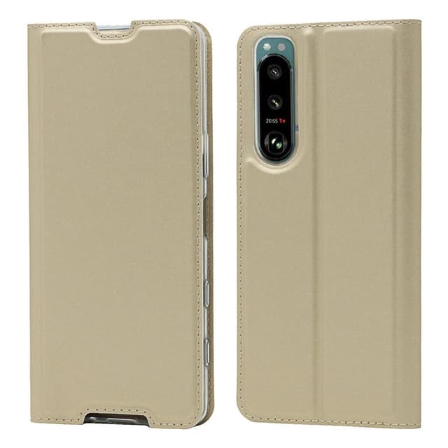 SKALO Sony Xperia 5 III Plånboksfodral Ultratunn design - Guld