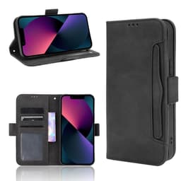 SKALO iPhone 13 6-lokeroa Lompakkokotelo - Musta