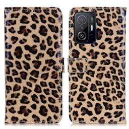 SKALO Xiaomi 11T/11T Pro Leopard mönstrad Plånboksfodral i PU Läder