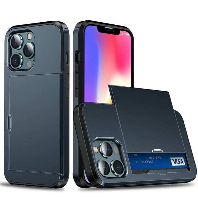 SKALO iPhone 13 Armor Cover kortholder - Blå