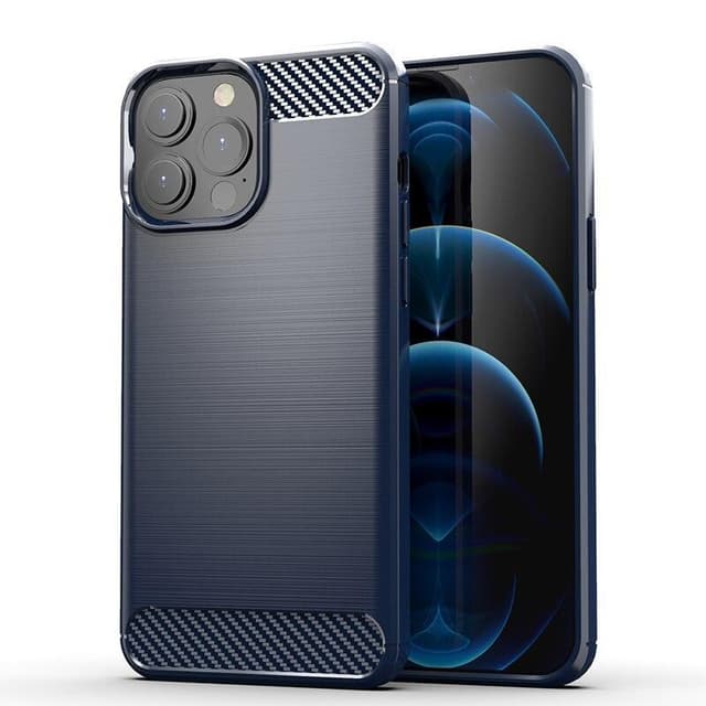 SKALO iPhone 13 Pro Max Armor Carbon Stødsikker TPU-cover - Blå