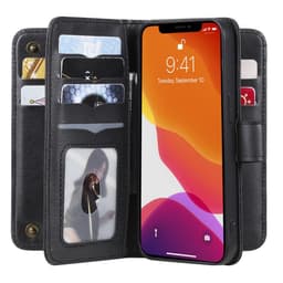 SKALO iPhone 13 10-lokeroa Lompakkokotelo - Musta