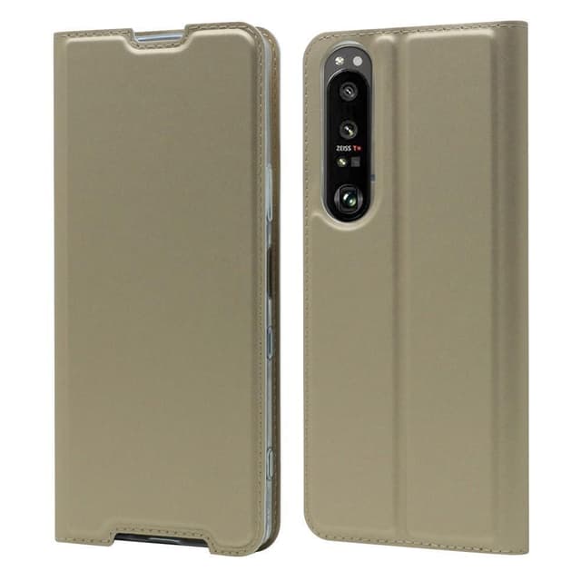 SKALO Sony Xperia 1 III Plånboksfodral Ultratunn design - Guld
