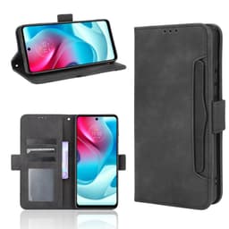 SKALO Moto G60S 6-lokeroa Lompakkokotelo - Musta