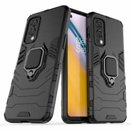 SKALO OnePlus Nord 2 Armor Hybrid metal ring cover - Sort
