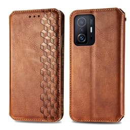 SKALO Xiaomi 11T/11T Pro Embossed Premium Plånboksfodral - Brun