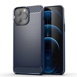 SKALO iPhone 13 Pro Armor Carbon Stødsikker TPU-cover - Blå