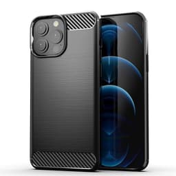 SKALO iPhone 13 Pro Max Armor Carbon Iskunkestävä TPU suojakuori - Musta
