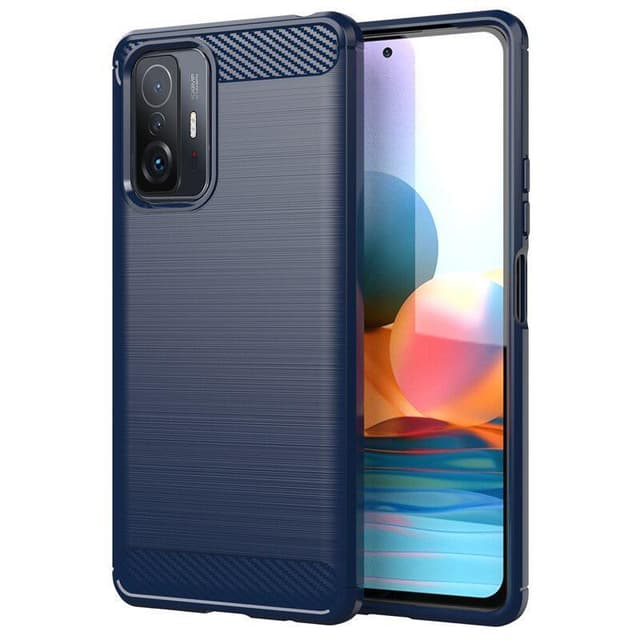 SKALO Xiaomi 11T/11T Pro Armor Carbon Stöttåligt TPU-skal - Blå