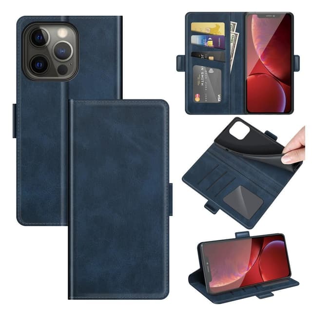 SKALO iPhone 13 Pro Premium Wallet Lompakkokotelo - Tummansininen