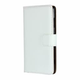 SKALO iPhone 13 Mini Flip Cover m. Pung i Ægte Læder - Hvid