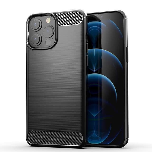 SKALO iPhone 13 Pro Armor Carbon Stødsikker TPU-cover - Sort