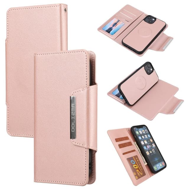 SKALO iPhone 13 DOLIZMA 2 i 1 Magnet Plånboksfodral - Roséguld