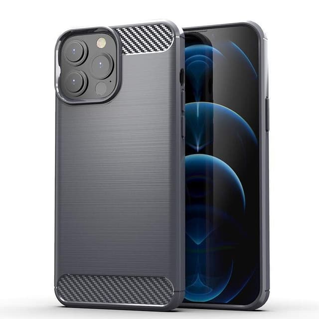 SKALO iPhone 13 Pro Max Armor Carbon Stöttåligt TPU-skal - Grå
