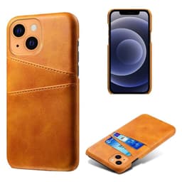 SKALO iPhone 13 PU-Läder Korthållare Skal - Ljusbrun