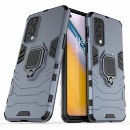 SKALO OnePlus Nord 2 Armor Hybrid metal ring cover - Blå