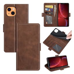 SKALO iPhone 13 Premium Wallet Lompakkokotelo - Ruskea
