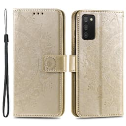 SKALO Samsung A02s / A03s Mandala lompakkokotelo - Kulta
