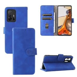 SKALO Xiaomi 11T/11T Pro Matt PU-Läder Plånboksfodral - Blå