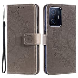 SKALO Xiaomi 11T/11T Pro Mandala Flip Cover - Grå