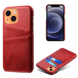 SKALO iPhone 13 Mini PU-nahkainen Korttikotelo - Punainen