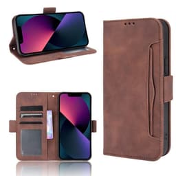 SKALO iPhone 13 Mini 6-lokeroa Lompakkokotelo - Ruskea
