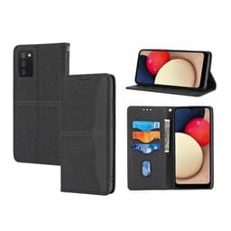Matkapuhelimen kotelo hihnalla ja korttipaikoilla Samsung Galaxy A03s - Musta