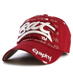 Basebollkeps 54-62cm - röd/vit