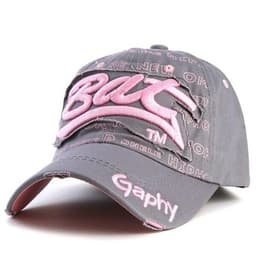 Basebollkeps 54-62cm - grå/rosa