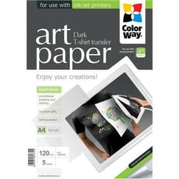 ColorWay ART T-shirt transfer (mörkt) fotopapper, 5 ark, A4, 120 g/m²