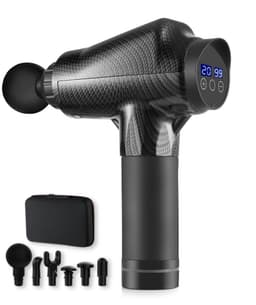 Massagepistol med 20 hastigheder og 6 massagehoveder